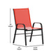 Red |#| 5 Piece Patio Dining Set - 55" Glass Patio Table, 4 Red Flex Stack Chairs