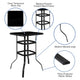 Black |#| 5 Piece Outdoor Bar Height Set-Glass Patio Bar Table-Black All-Weather Barstools