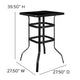 Gray |#| 5 Piece Outdoor Bar Height Set-Glass Patio Bar Table-Gray All-Weather Barstools