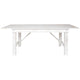 Antique Rustic White |#| 7' x 40inch Rectangular Antique Rustic White Solid Pine Folding Farm Table