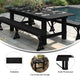 Black Wash |#| 9' x 40" Rectangular Rustic Solid Pine Farmhouse Folding Table in Black Wash