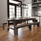 Mahogany |#| 9' x 40" Rectangular Antique Rustic Mahogany Solid Pine Folding Farm Table