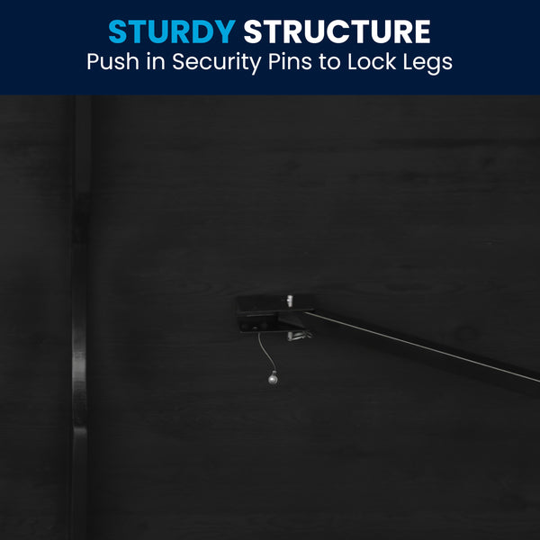 Black Wash |#| 9' x 40" Rectangular Rustic Solid Pine Farmhouse Folding Table in Black Wash