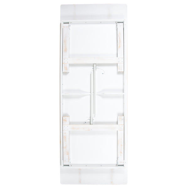 Antique Rustic White |#| 9' x 40" Rectangular Antique Rustic White Solid Pine Folding Farm Table