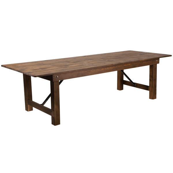 Antique Rustic |#| 9' x 40" Rectangular Antique Rustic Solid Pine Folding Farm Table