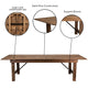 Antique Rustic |#| 9' x 40" Rectangular Antique Rustic Solid Pine Folding Farm Table