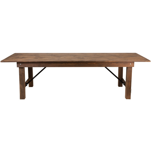 Antique Rustic |#| 9' x 40" Rectangular Antique Rustic Solid Pine Folding Farm Table