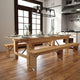 Light Natural |#| 9' x 40" Rectangular Antique Rustic Light Natural Solid Pine Folding Farm Table