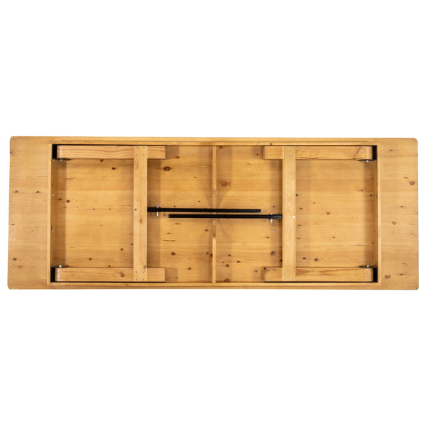 Light Natural |#| 9' x 40" Rectangular Antique Rustic Light Natural Solid Pine Folding Farm Table