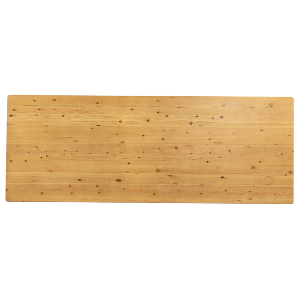 Light Natural |#| 9' x 40" Rectangular Antique Rustic Light Natural Solid Pine Folding Farm Table