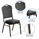 Black Vinyl/Gold Vein Frame |#| Crown Back Stacking Banquet Chair in Black Vinyl - Gold Vein Frame