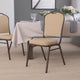 Tan Vinyl/Copper Vein Frame |#| Crown Back Stacking Banquet Chair in Tan Vinyl - Copper Vein Frame