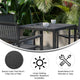Black |#| All-Weather Resin Top Square Table & 4 Metal Chairs with Poly Resin Seats-Black
