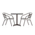 Lila 23.5'' Square Aluminum Indoor-Outdoor Table Set with 2 Slat Back Chairs