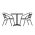 Lila 27.5'' Square Aluminum Indoor-Outdoor Table Set with 2 Slat Back Chairs