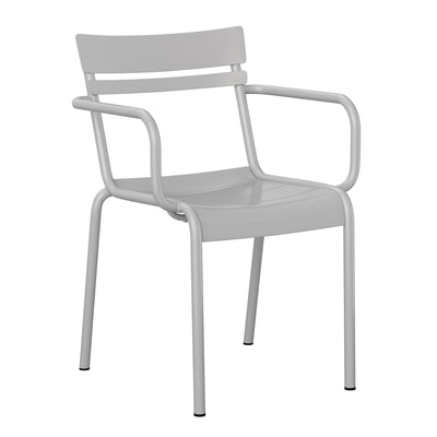 Nash Commercial Grade Steel Indoor-Outdoor Stackable Chair with 2 Slats and Arms