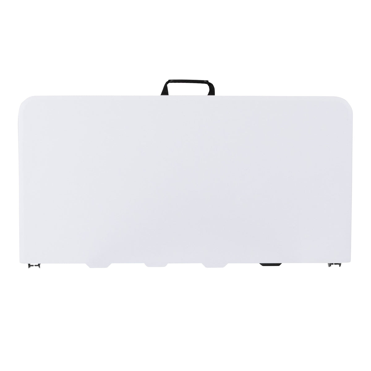 2.79-Foot Square Bi-Fold Granite White Plastic Folding Table w/ Carrying Handle