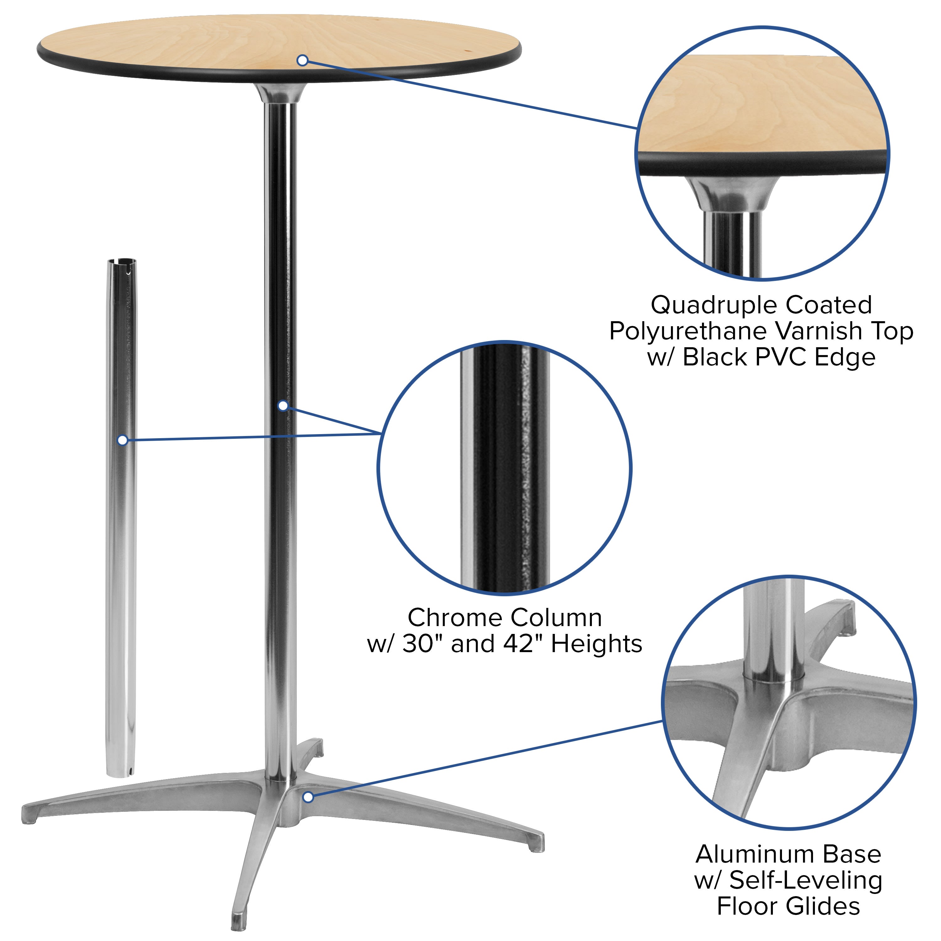 30 inch round store pub table