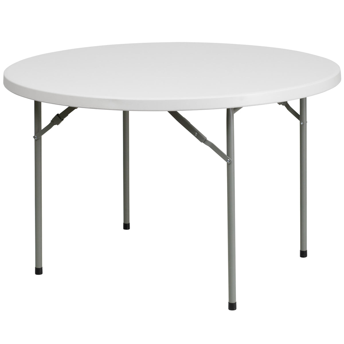 4-Foot Round Granite White Plastic Folding Table - Banquet / Event Folding Table