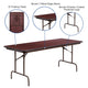 6-Foot High Pressure Mahogany Laminate Folding Banquet & Catering Table