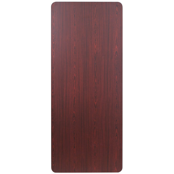 6-Foot High Pressure Mahogany Laminate Folding Banquet & Catering Table
