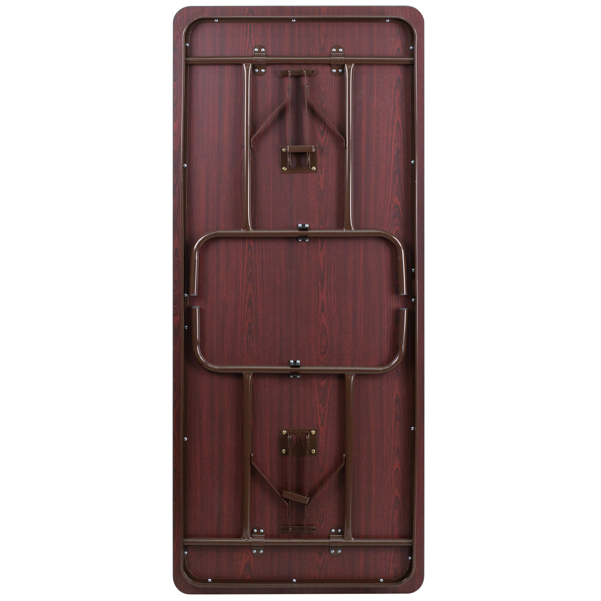 6-Foot High Pressure Mahogany Laminate Folding Banquet & Catering Table
