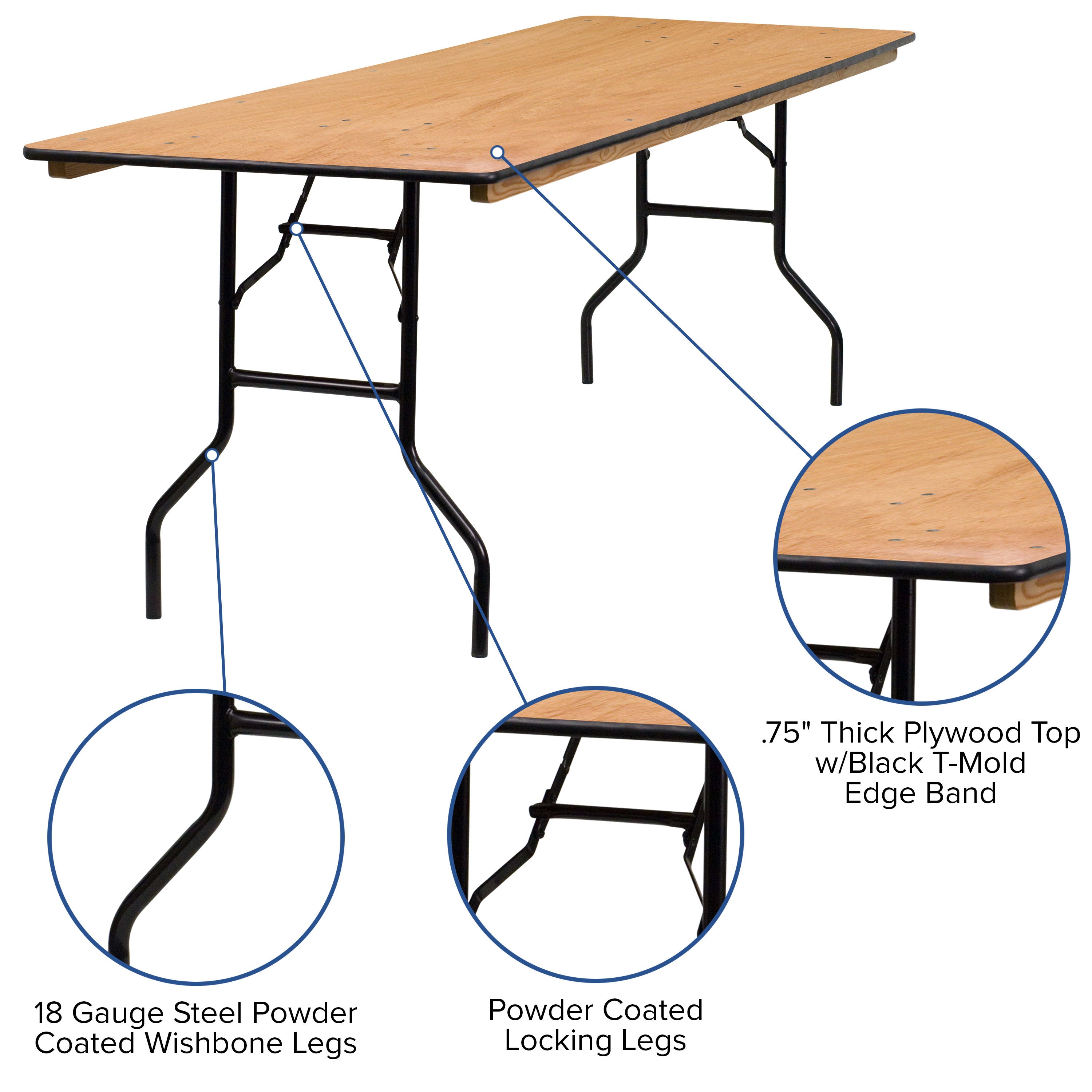 Wood folding sales banquet table