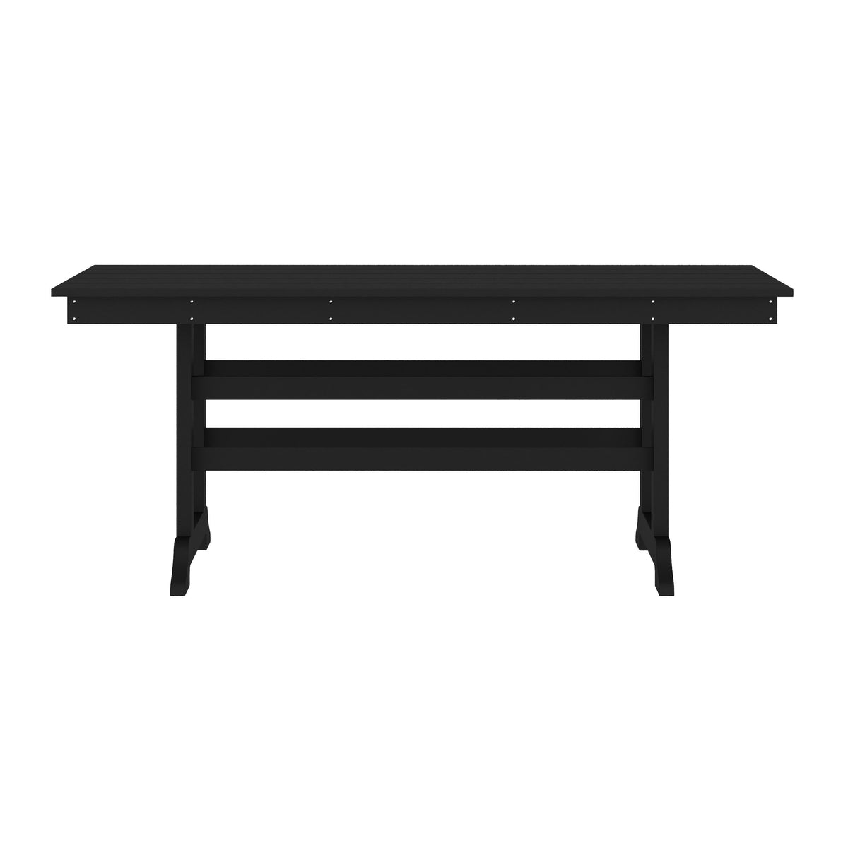 Black |#| Commercial Grade Indoor-Outdoor 72" Rectangle Adirondack Style Table in Black