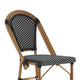 Black & White/Natural Frame |#| All-Weather Commercial Paris Stool with Bamboo Print Metal Frame-Black/White