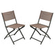 Brown |#| 2 Pack Commercial Outdoor Flex Comfort Folding Chair with Metal Frame in Brown