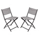 Gray |#| 2 Pack Commercial Outdoor Flex Comfort Folding Chair with Metal Frame in Gray