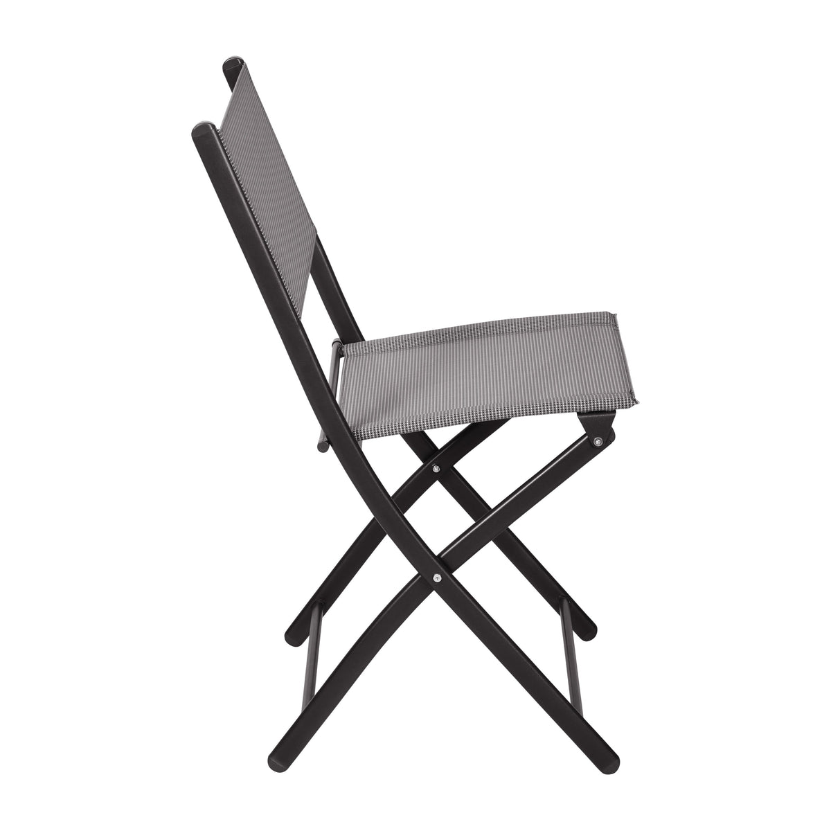 Gray |#| 2 Pack Commercial Outdoor Flex Comfort Folding Chair with Metal Frame in Gray