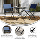 Navy |#| 2 Pack Commercial Outdoor Flex Comfort Folding Chair with Metal Frame in Navy