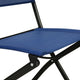 Navy |#| 2 Pack Commercial Outdoor Flex Comfort Folding Chair with Metal Frame in Navy