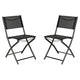Black |#| 2 Pack Commercial Outdoor Flex Comfort Folding Chair with Metal Frame in Black