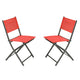 Red |#| 2 Pack Commercial Outdoor Flex Comfort Folding Chair with Metal Frame in Red