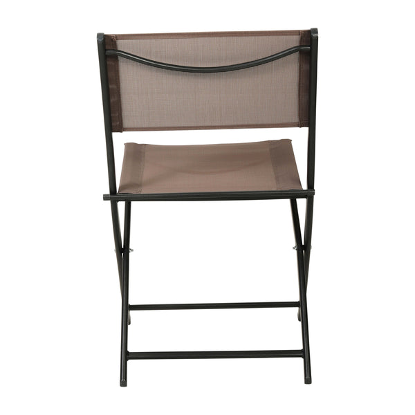 Brown |#| 2 Pack Commercial Outdoor Flex Comfort Folding Chair with Metal Frame in Brown