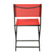 Red |#| 2 Pack Commercial Outdoor Flex Comfort Folding Chair with Metal Frame in Red