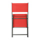 Red |#| 2 Pack Commercial Outdoor Flex Comfort Folding Chair with Metal Frame in Red