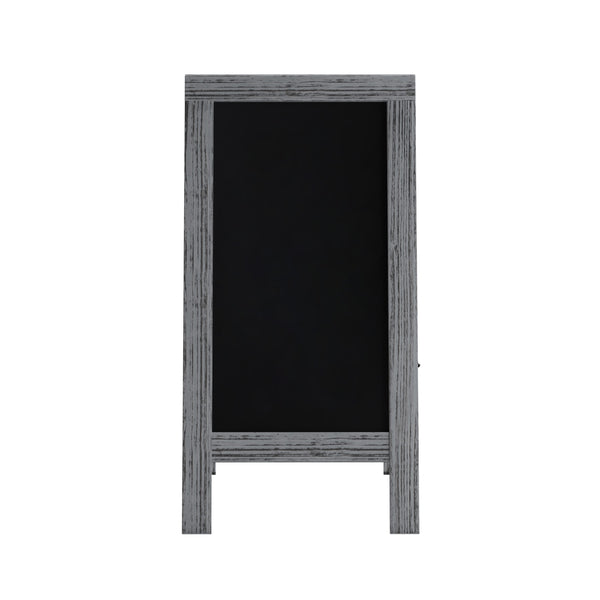 Graywash,40inchH x 20inchW |#| Indoor/Outdoor 40x20 Freestanding Graywash Wood A-Frame Magnetic Chalkboard