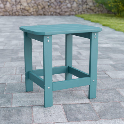 Charlestown All-Weather Poly Resin Wood Commercial Grade Adirondack Side Table