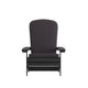 Black/Gray |#| Indoor/Outdoor Black Folding Adirondack Chairs with Gray Cushions - Set of 2