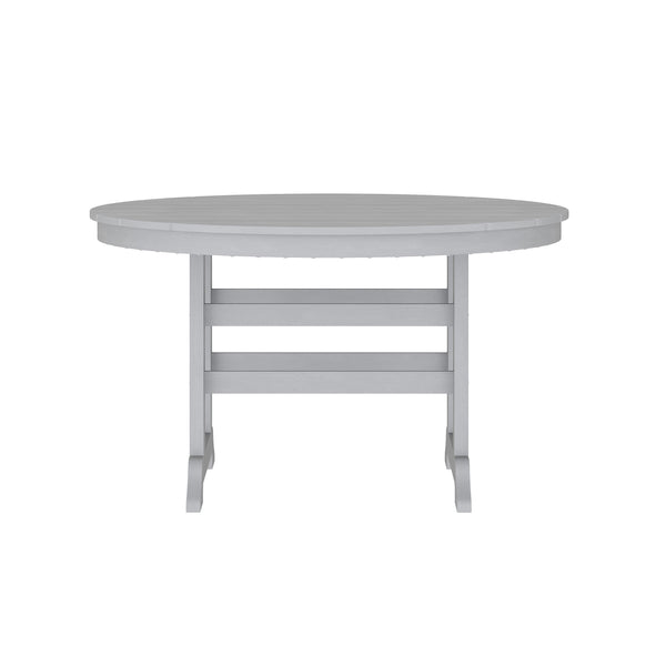 Gray |#| Commercial Grade Indoor-Outdoor 48" Round Adirondack Style Table in Black