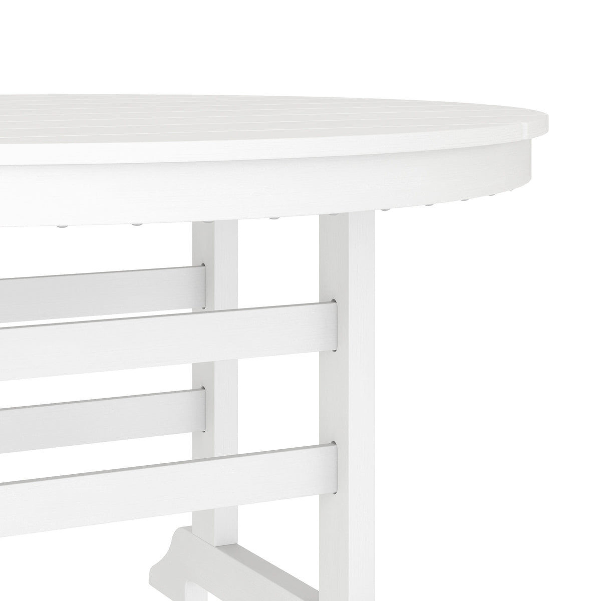 White |#| Commercial Grade Indoor-Outdoor 48" Round Adirondack Style Table in Black