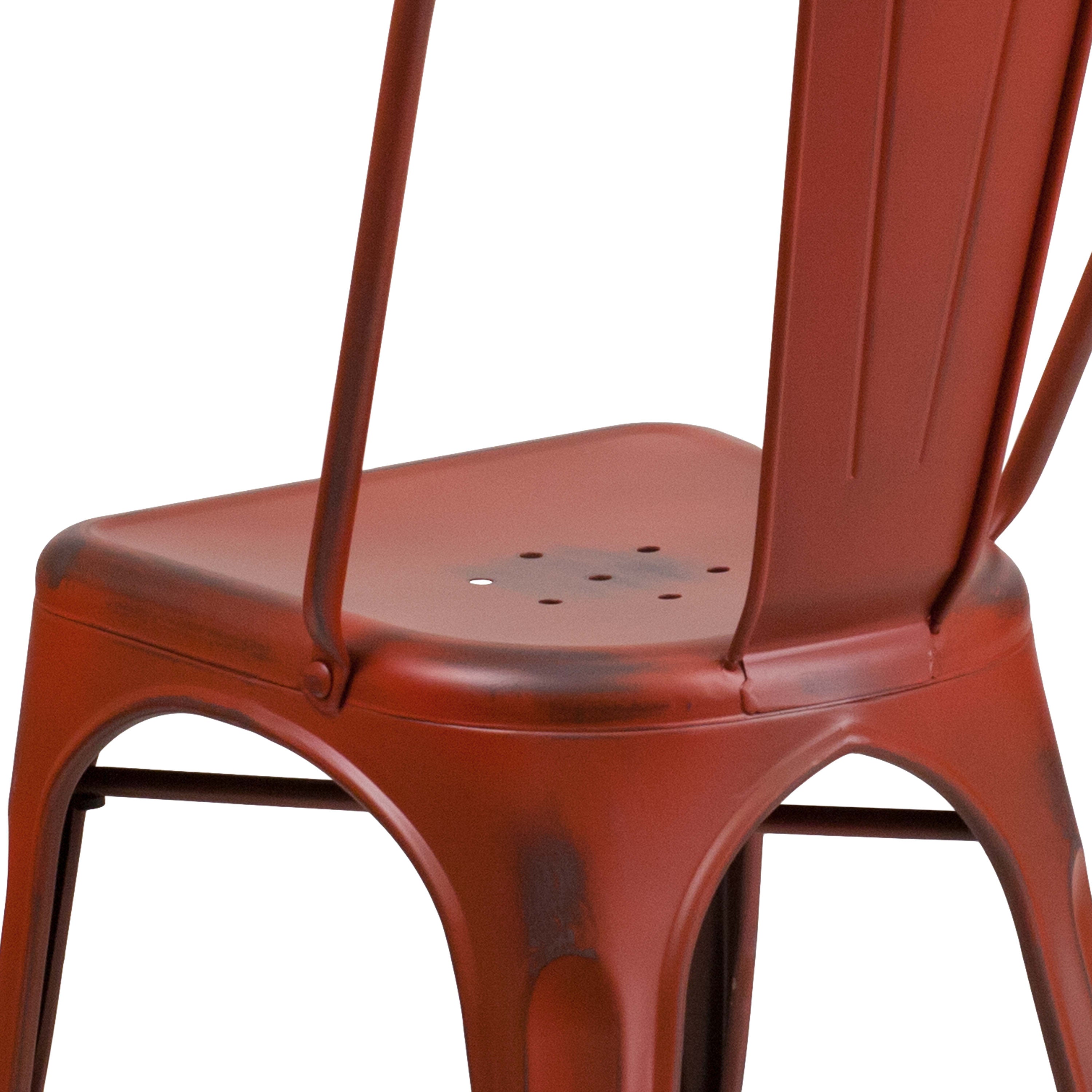 Red metal kitchen chairs outlet