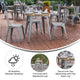 Brown/Silver |#| 30inch RD Commercial Poly Resin Restaurant Table with Steel Frame-Brown/Silver