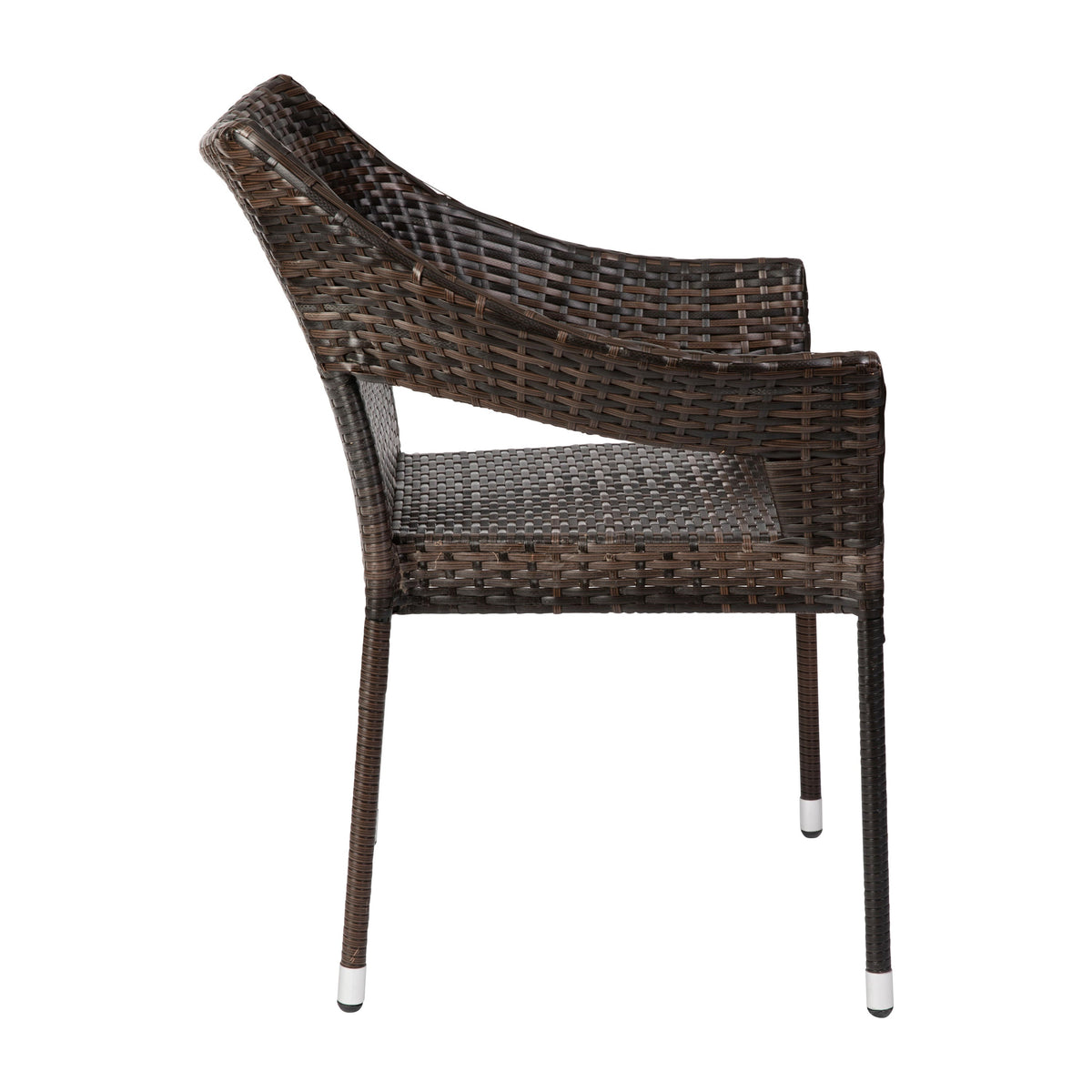 Espresso |#| All Weather Commercial Grade PE Rattan Stacking Patio Chairs in Espresso