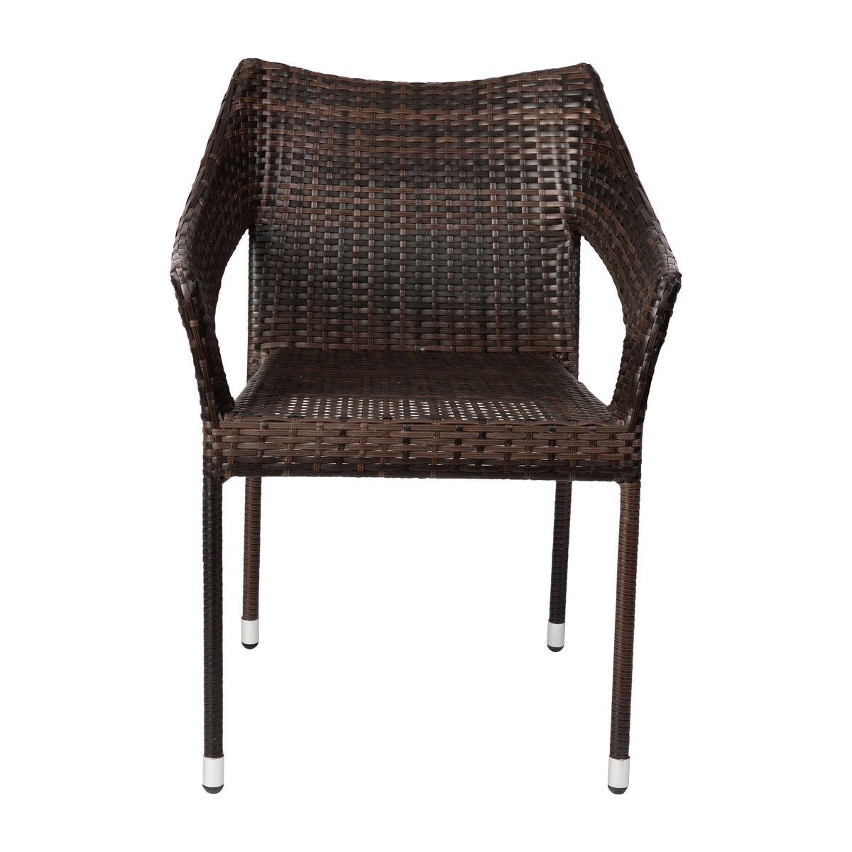 Espresso |#| All Weather Commercial Grade PE Rattan Stacking Patio Chairs in Espresso