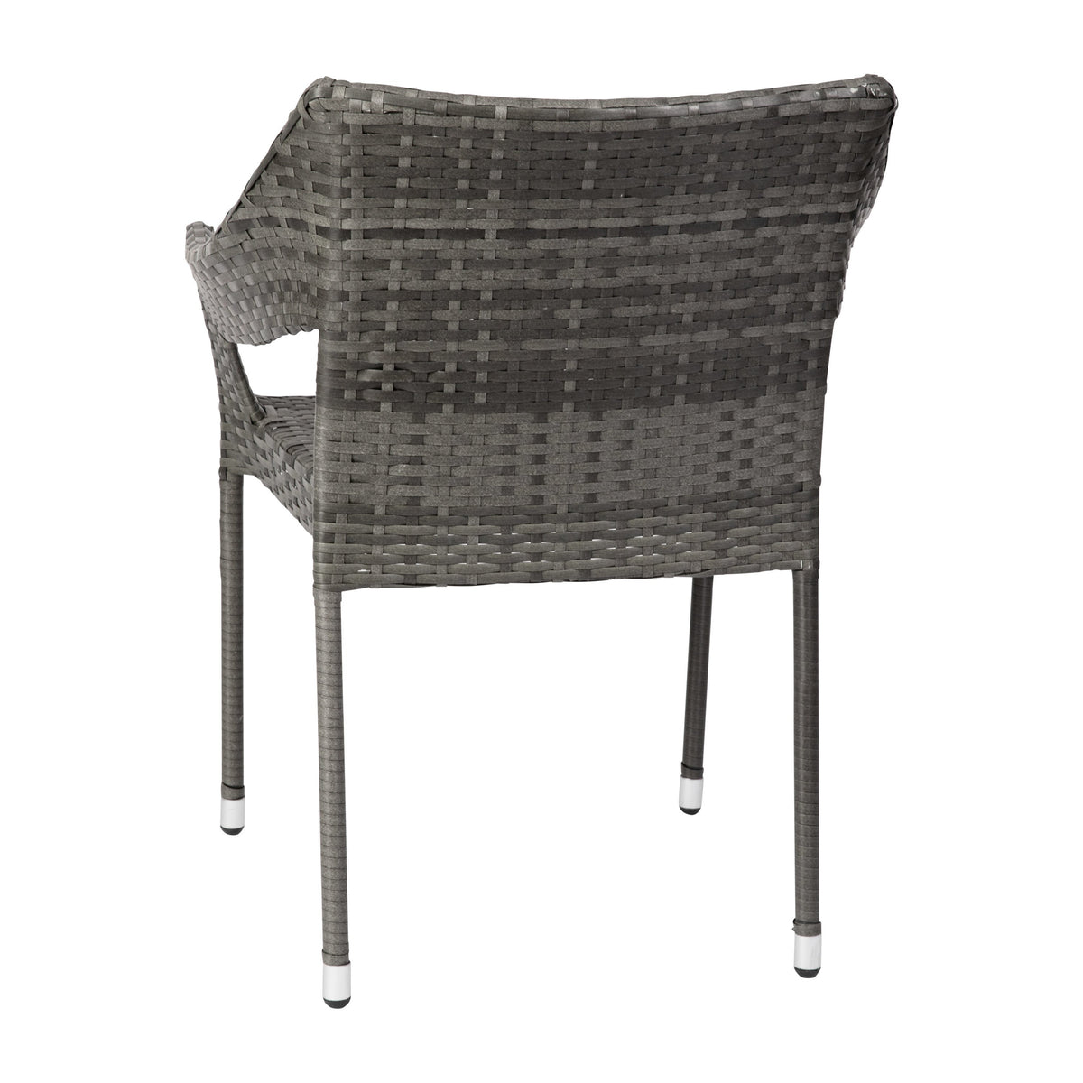 Gray |#| All Weather Commercial Grade PE Rattan Stacking Patio Chairs in Gray