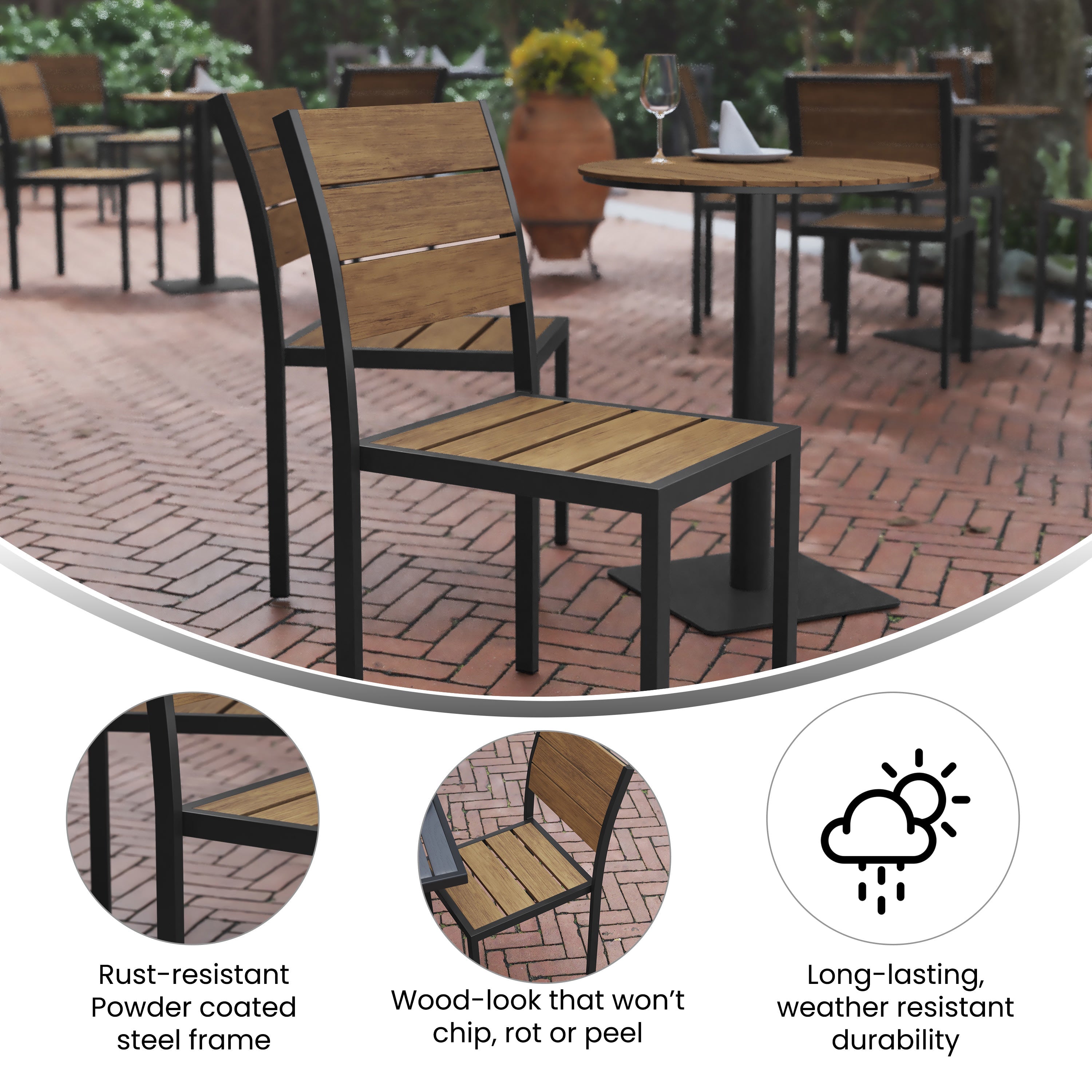 Commercial outdoor hotsell dining chairs